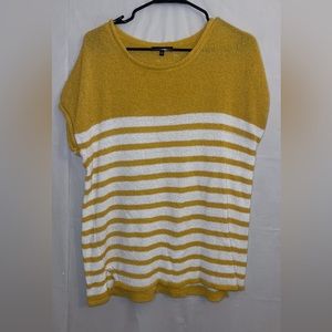 Yellow and White Striped Top